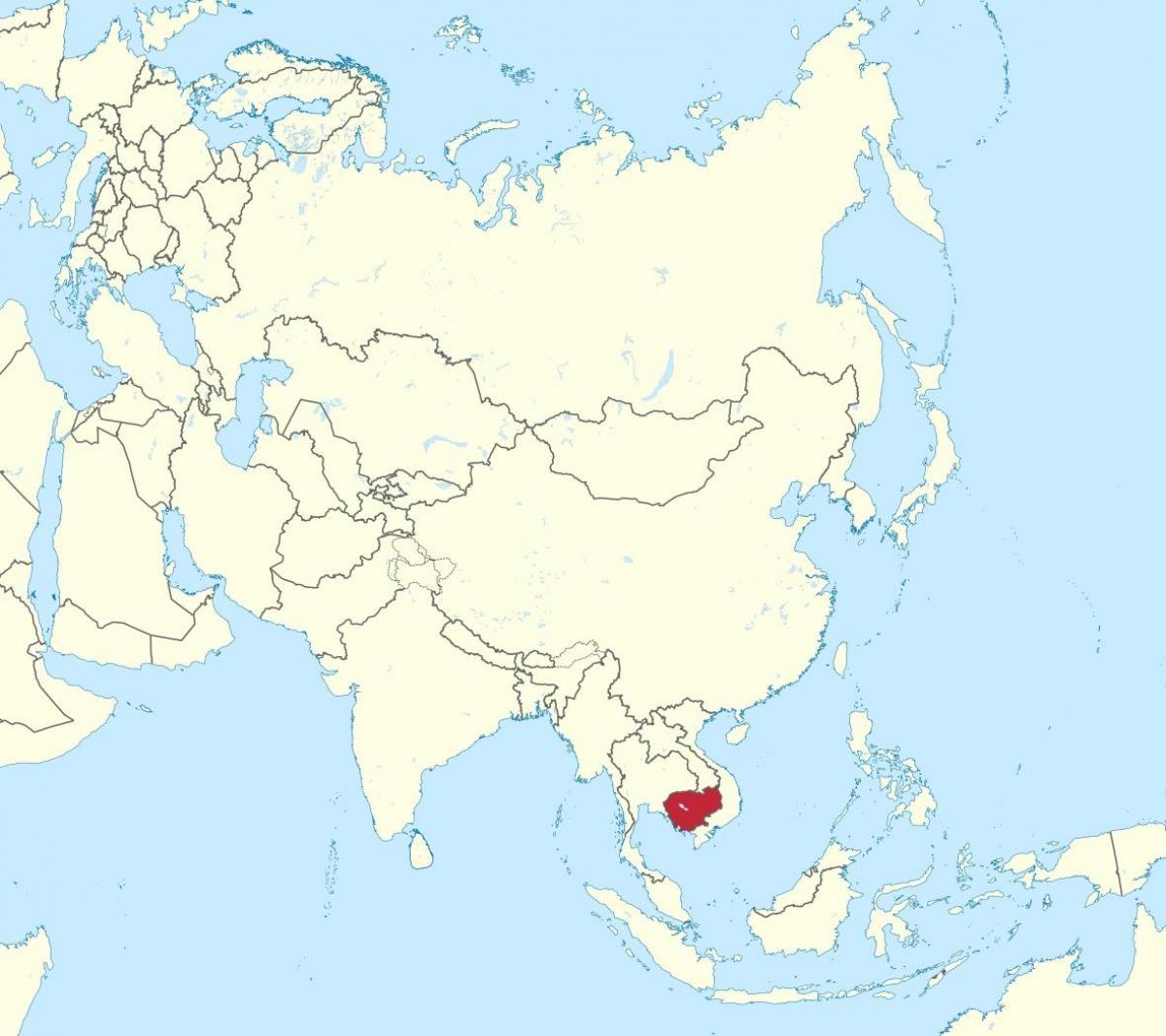 Mappa di Cambogia in asia
