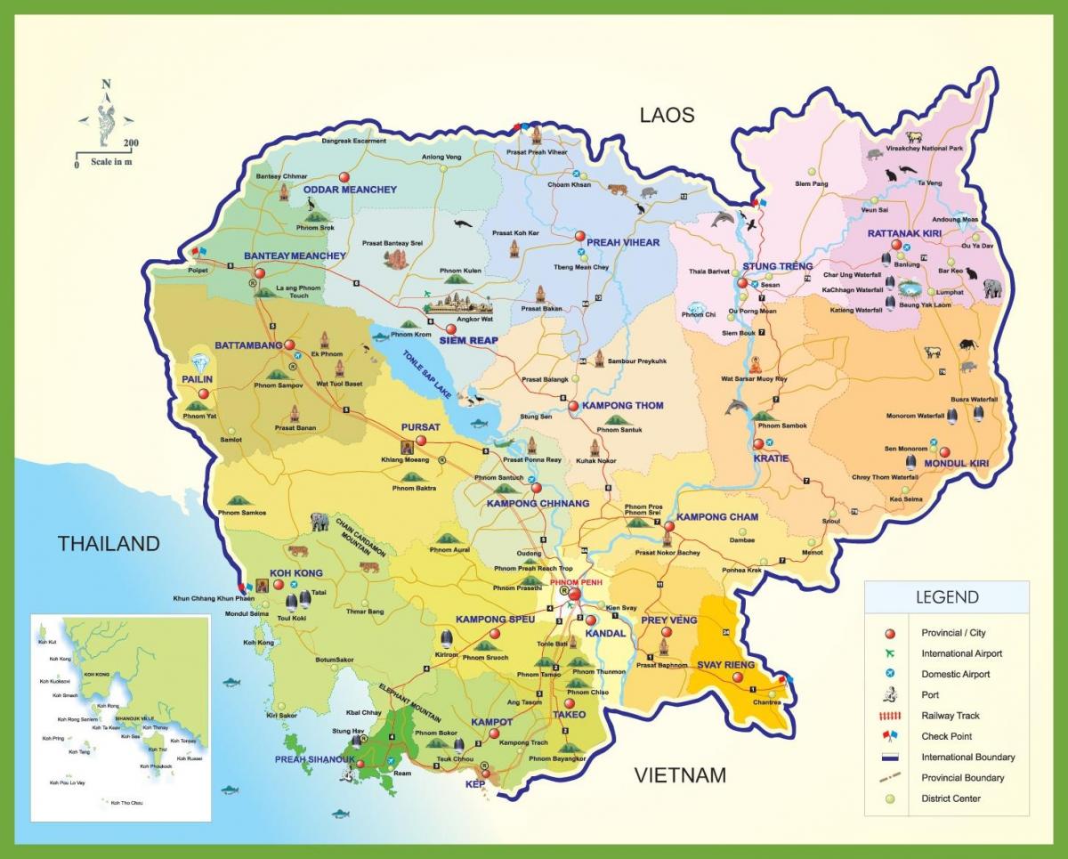 Cambogia di viaggio mappa