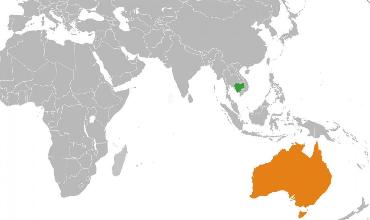 Cambogia mappa nella mappa del mondo