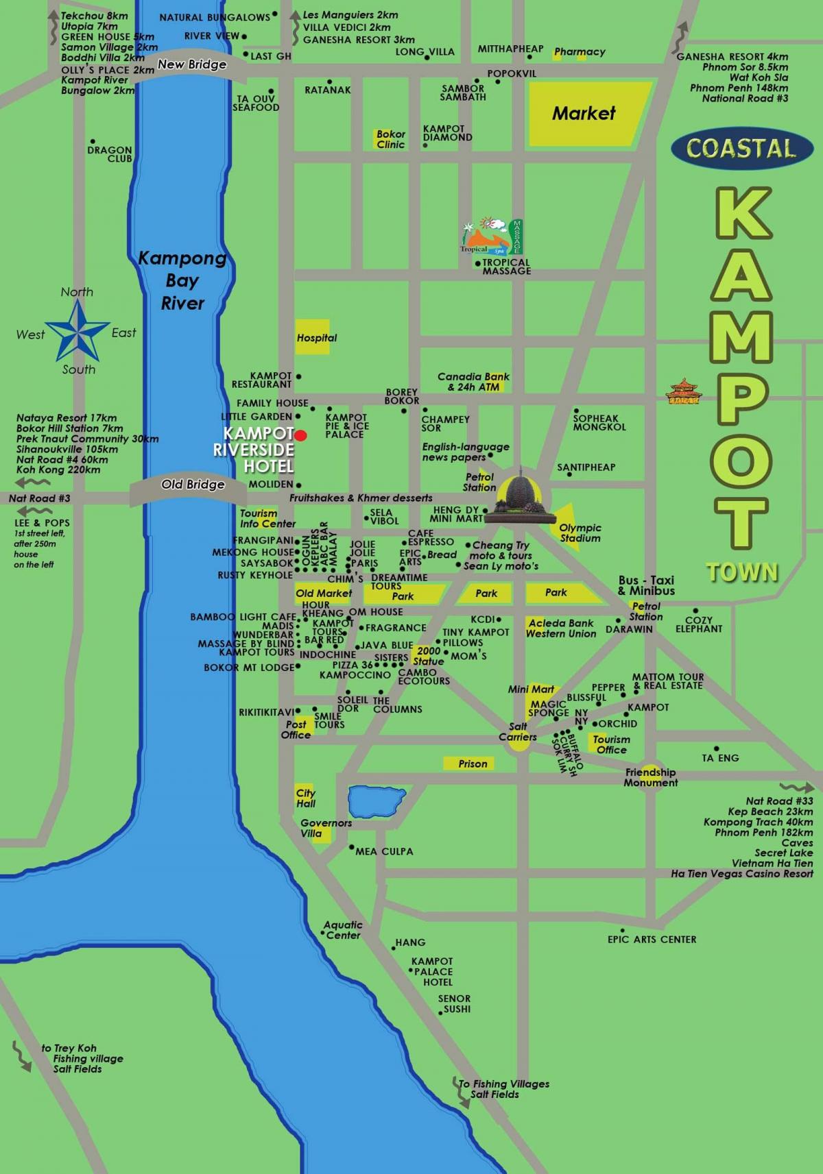 Mappa di kampot, Cambogia