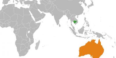 Cambogia mappa nella mappa del mondo