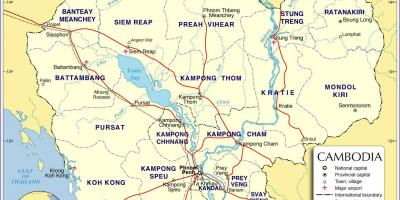 Mappa della Cambogia strada