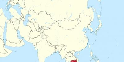 Mappa di Cambogia in asia