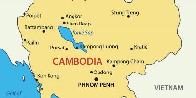 Cambogia città la mappa